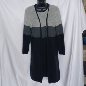 Vintage M.H.M. Melissa Harper knit black & grey 2 pc dress set size medium